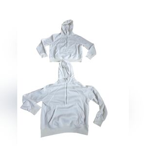 Set Of 2 SHEIN White 3/4 Zip Front Pocket Hoodies Size M EUC